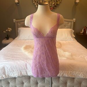 Vintage orchid lace soft cup slip